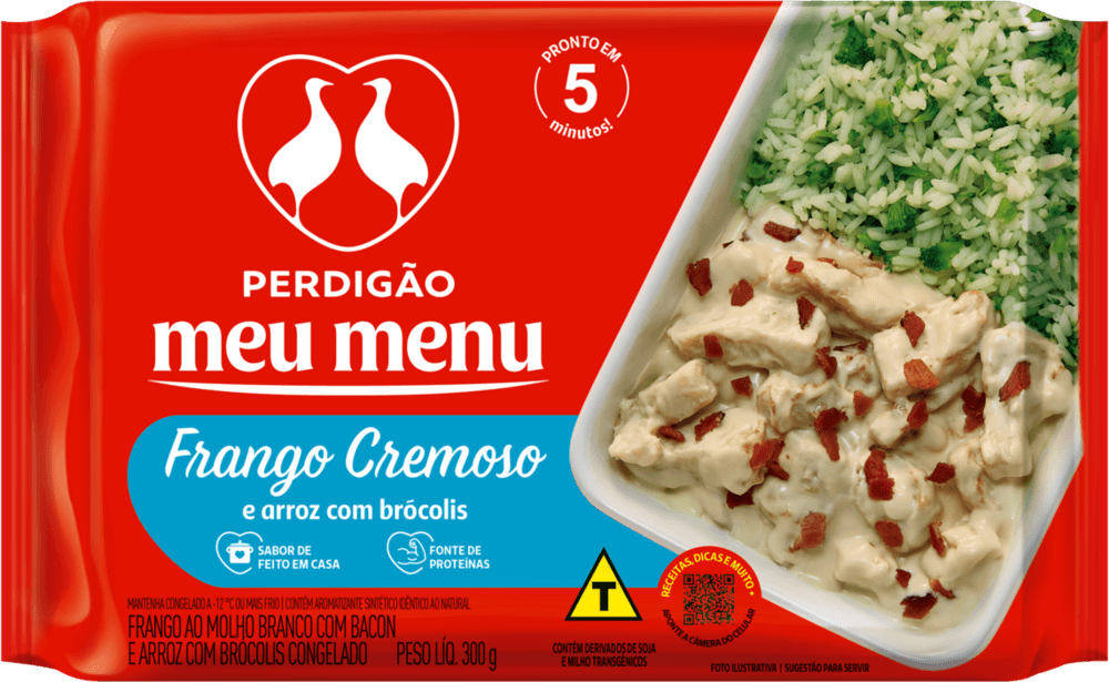 Frango Cremoso com Arroz e Brócolis Perdigão Meu Menu Pacote 300g