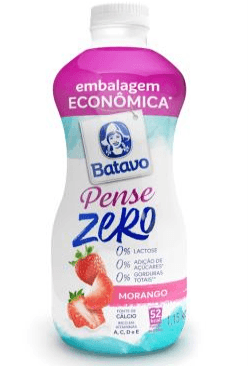 Iogurte Batavo Pense Zero Morango Zero Lactose , Sem Adição De Açúcares 1150g Embalagem Econômica