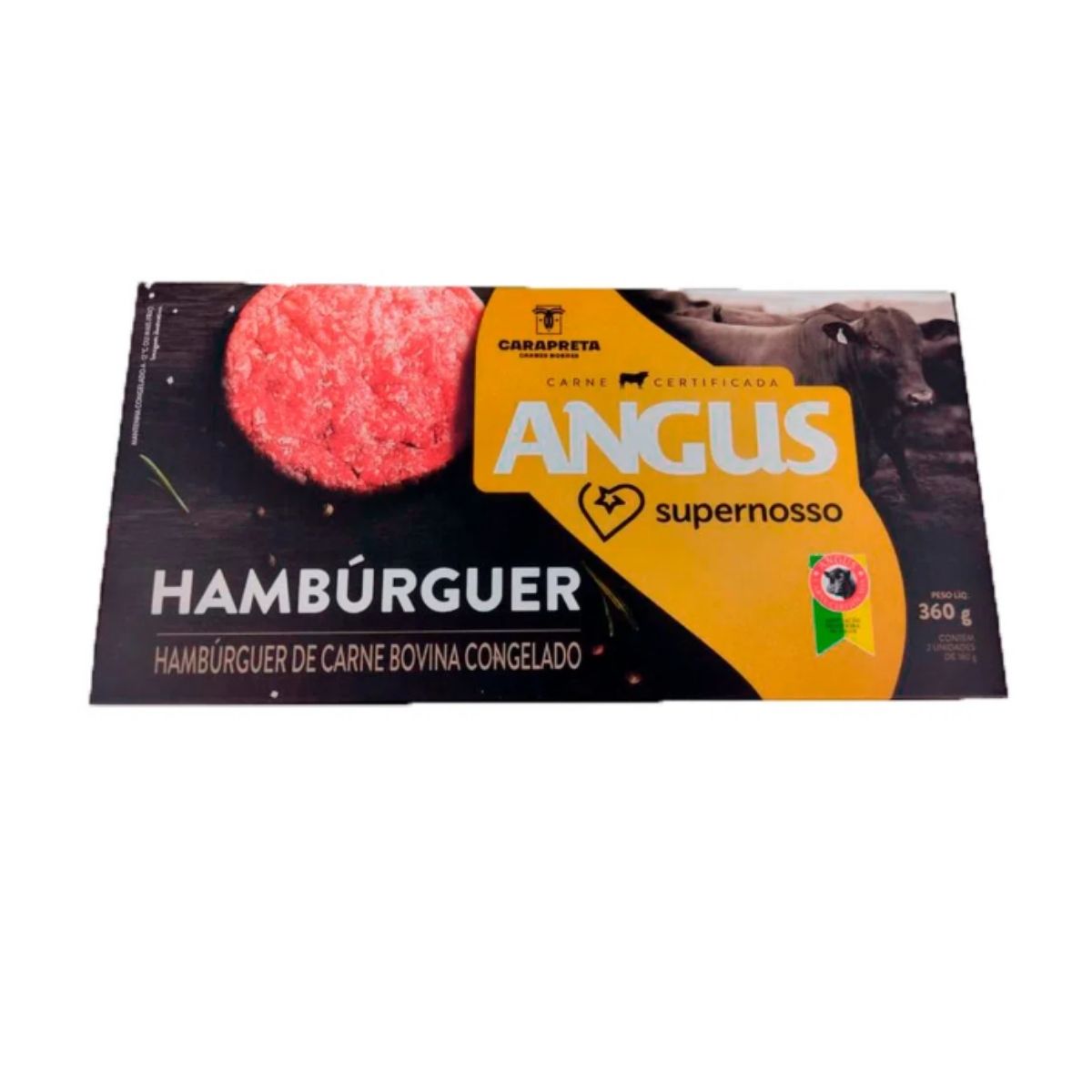 Hambúrguer Angus Super Nosso Tradicional Congelado 360g com 2 Unidades