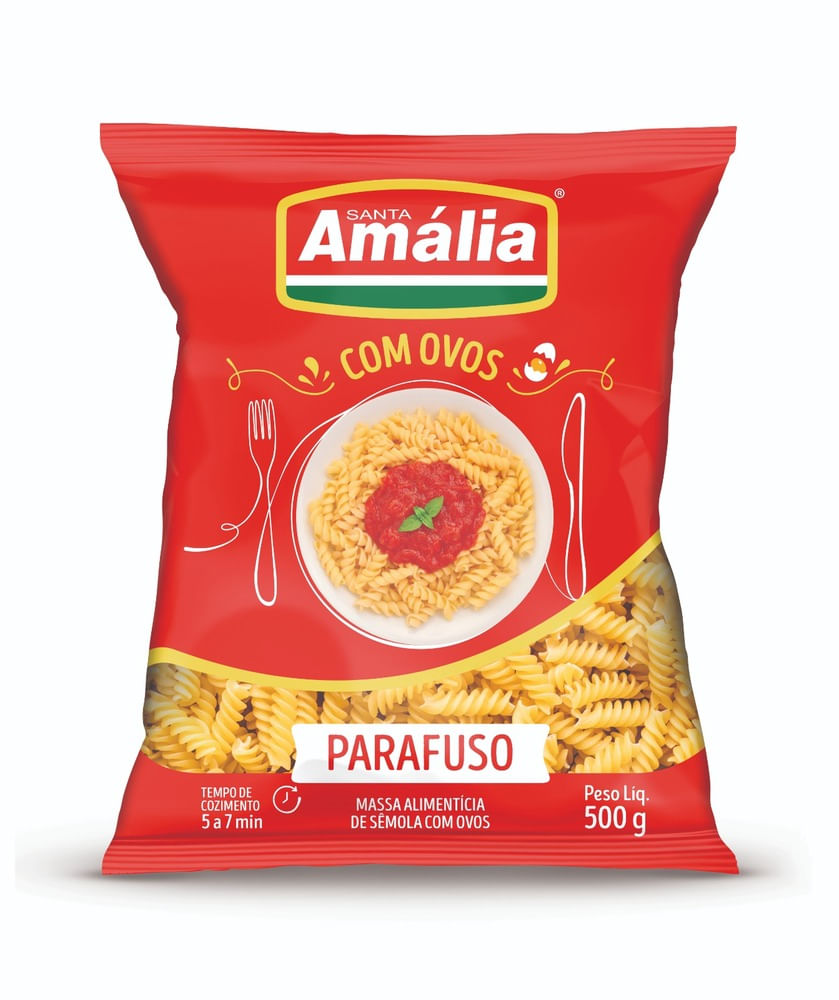 Macarrão Parafuso Ovos Santa Amália 500g