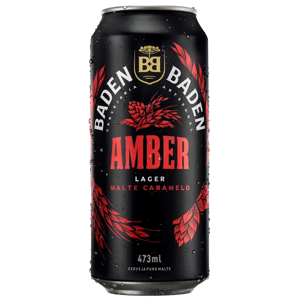 Cerveja Amber Lager Puro Malte Caramelo Baden Baden Lata 473ml