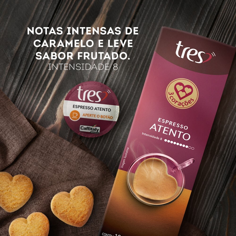 Capsula de Café Espresso Atento 3 Corações 10 unid
