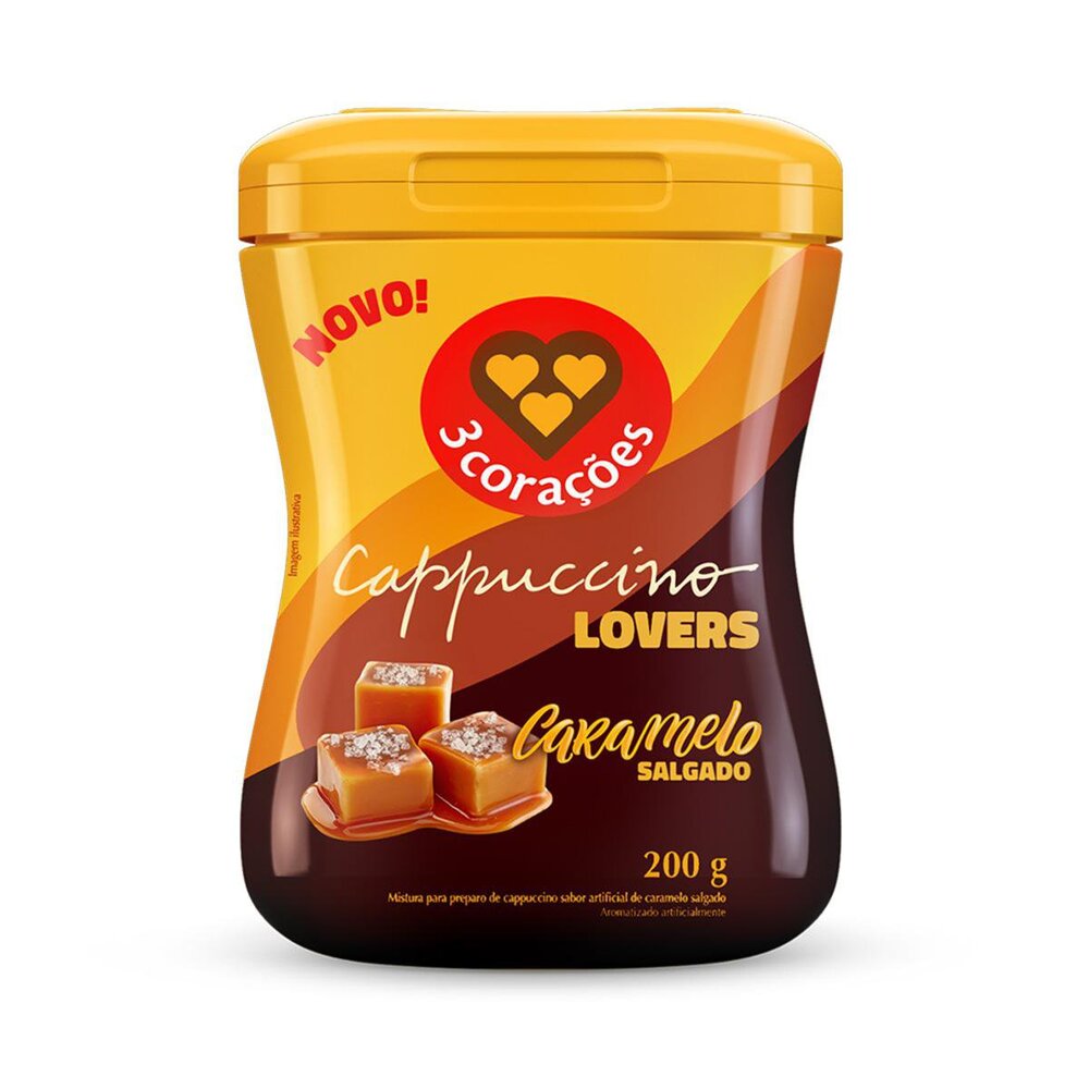 Cappuccino Lovers Caramelo Salgado 3 Corações Pote 200g