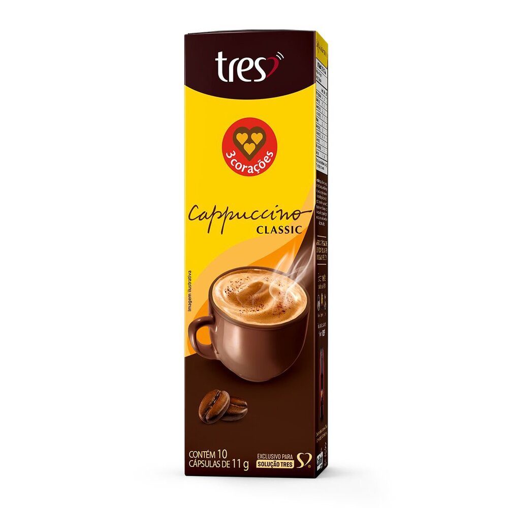 Capsula de Cappuccino Classic 3 Corações 10 unidades