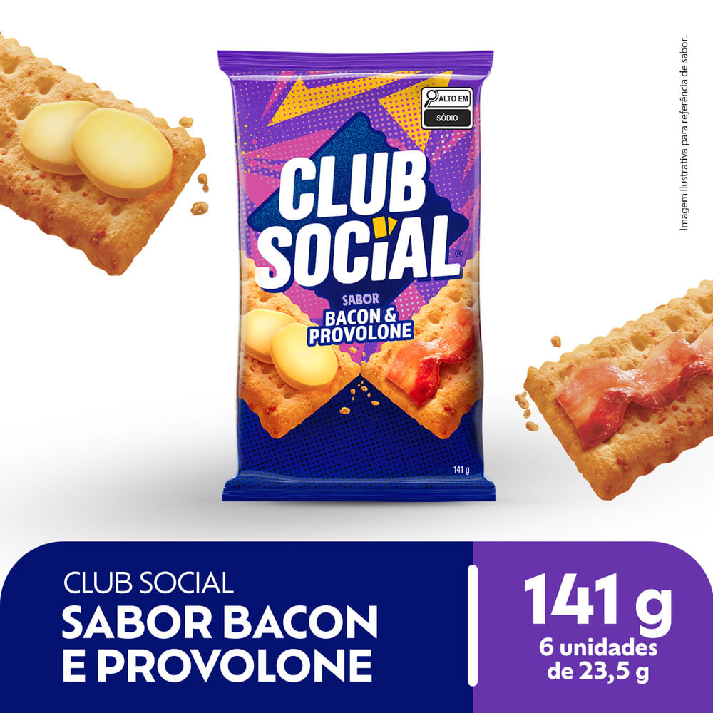 Biscoito Salgado Club Social bacon & provolone 141g