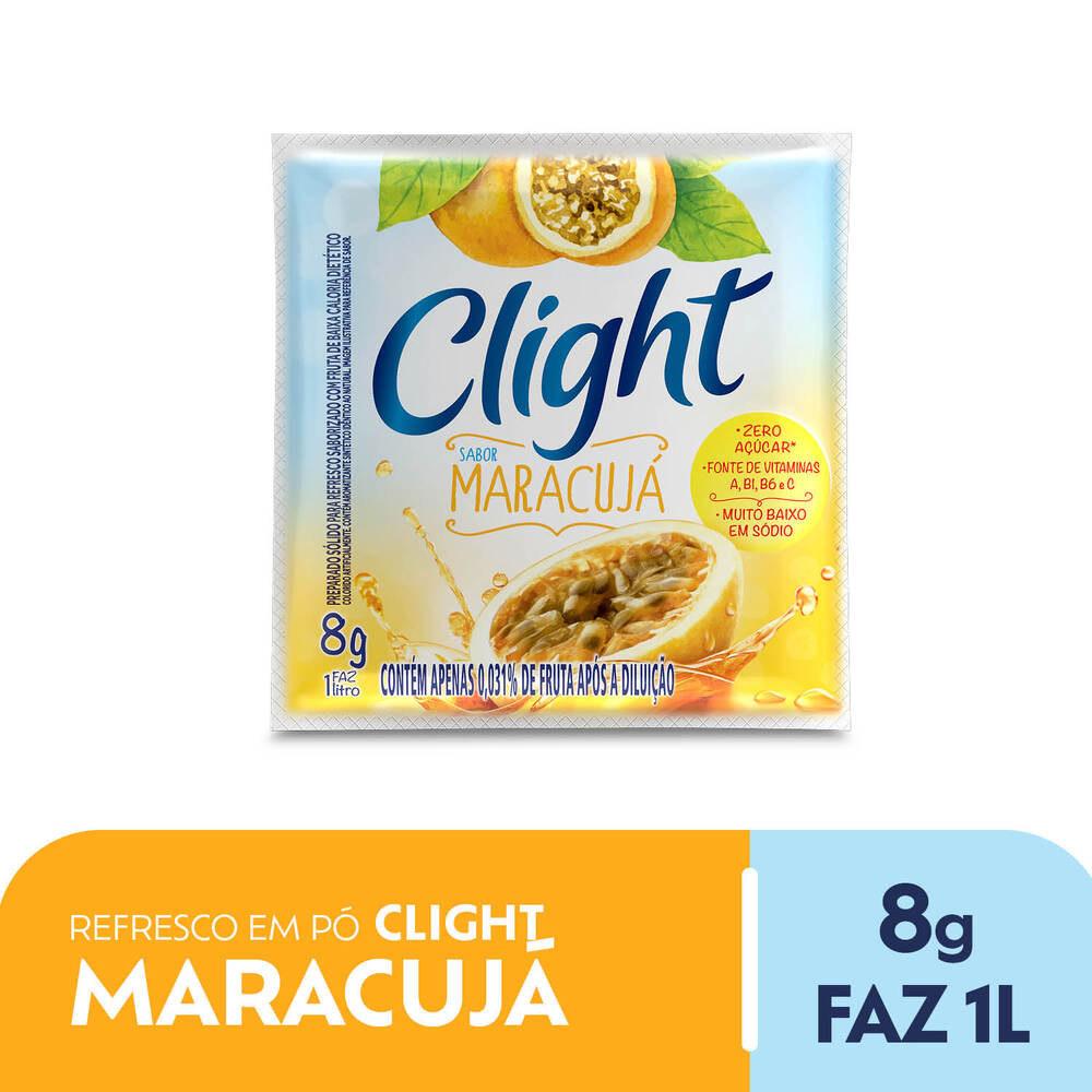 Refresco Em Pó Clight Sem Açúcar Maracuja