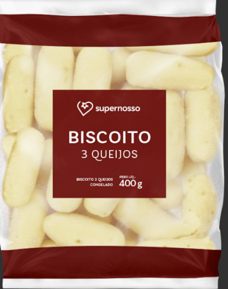 Biscoito 3 Queijos Supernosso Congelado 400g