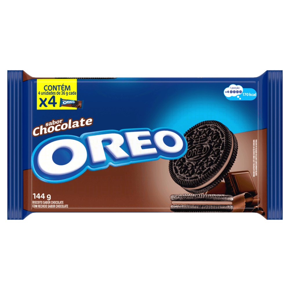 Biscoito recheado Oreo chocolate multipack 144g