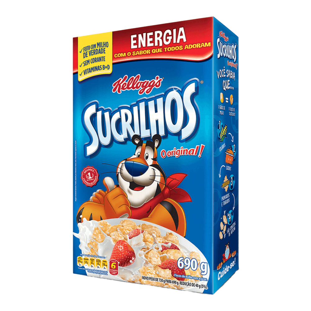 Cereal Matinal Original Flocos de Milho com Açúcar Kellogg's Sucrilhos Caixa 690g