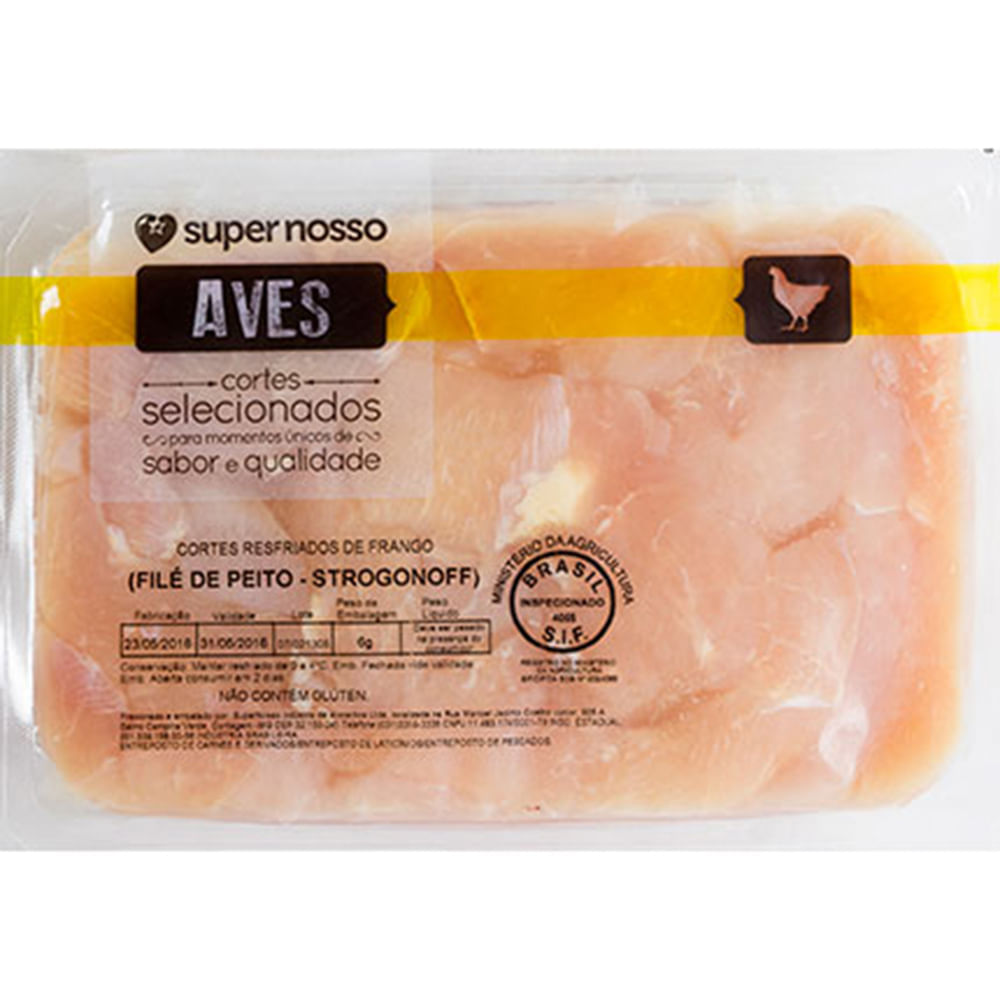 Filé De Peito De Frango Em Cubos Para Strogonoff 1Kg