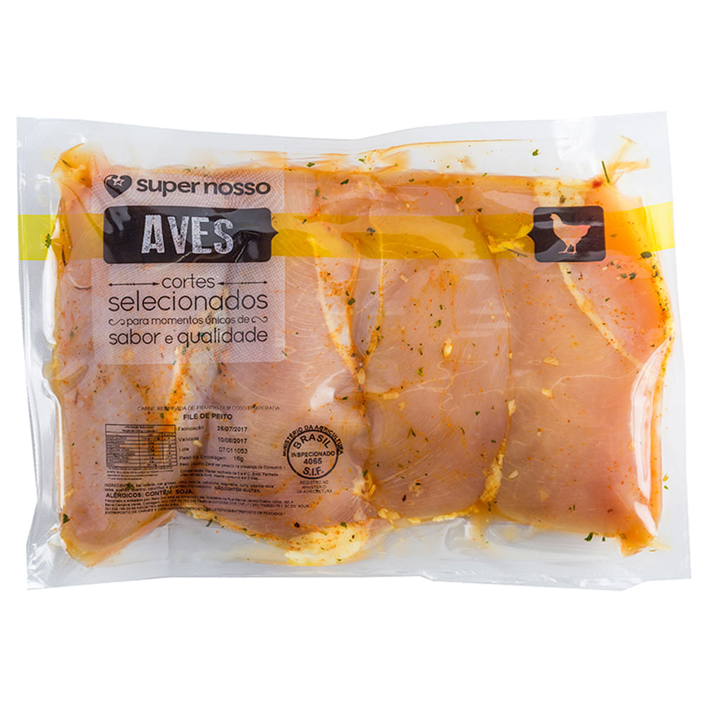 Filé De Peito De Frango Super Nosso Temperado Resfriado 1Kg