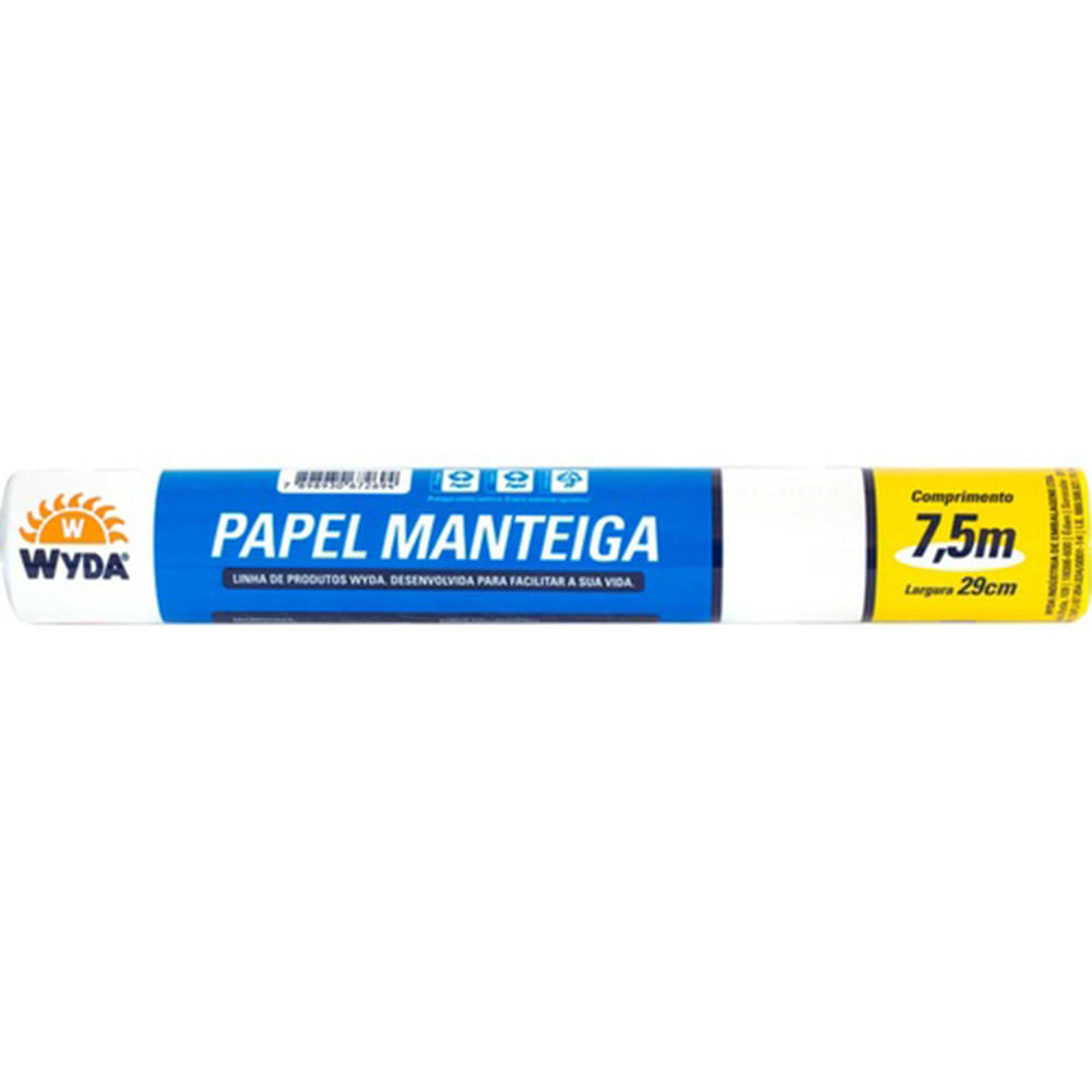 Papel Manteiga Wyda 30cm x 7,5m Rolo