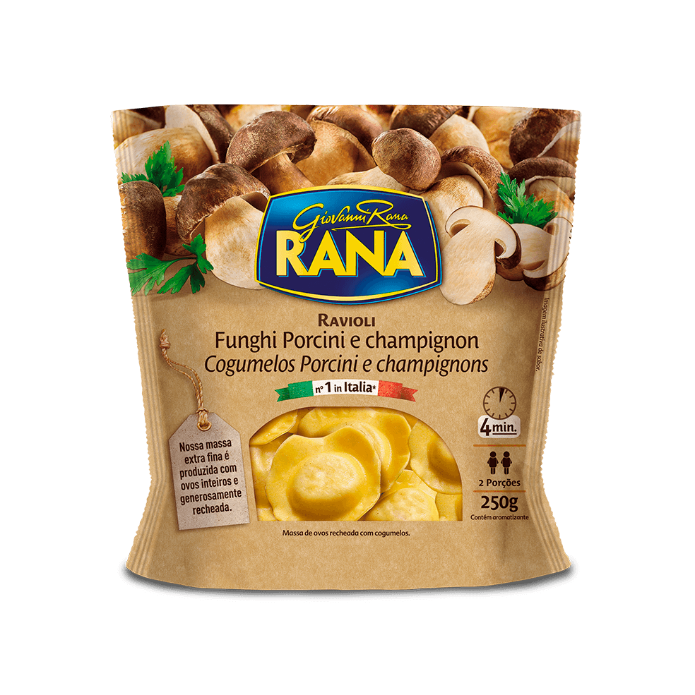 Ravióli Fresco Italiano Rana Champignon e Funghi Pacote 250g