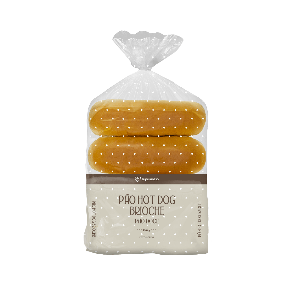 Pão Brioche para Cachorro Quente Super Nosso 4 Unidades 200g