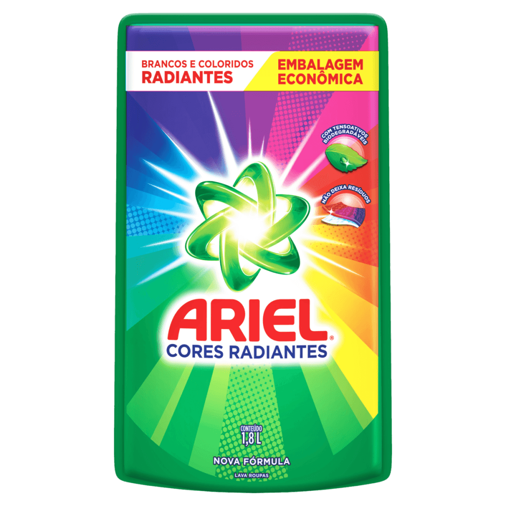 Sabão Líquido Refil Ariel Cores Radiantes 1,8L
