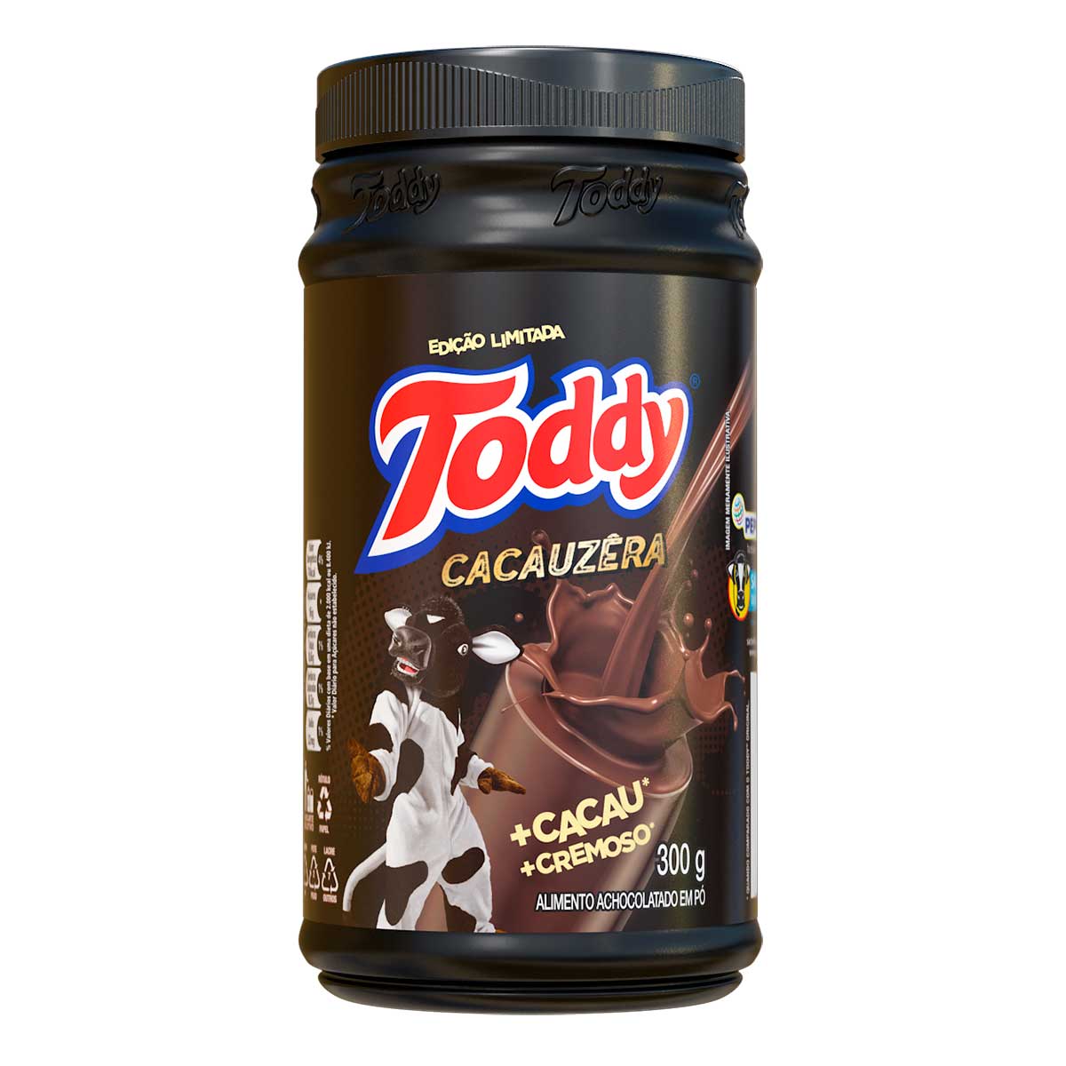 Alimento Achocolatado em Pó Cacauzêra Toddy Pote 300g Edição Limitada