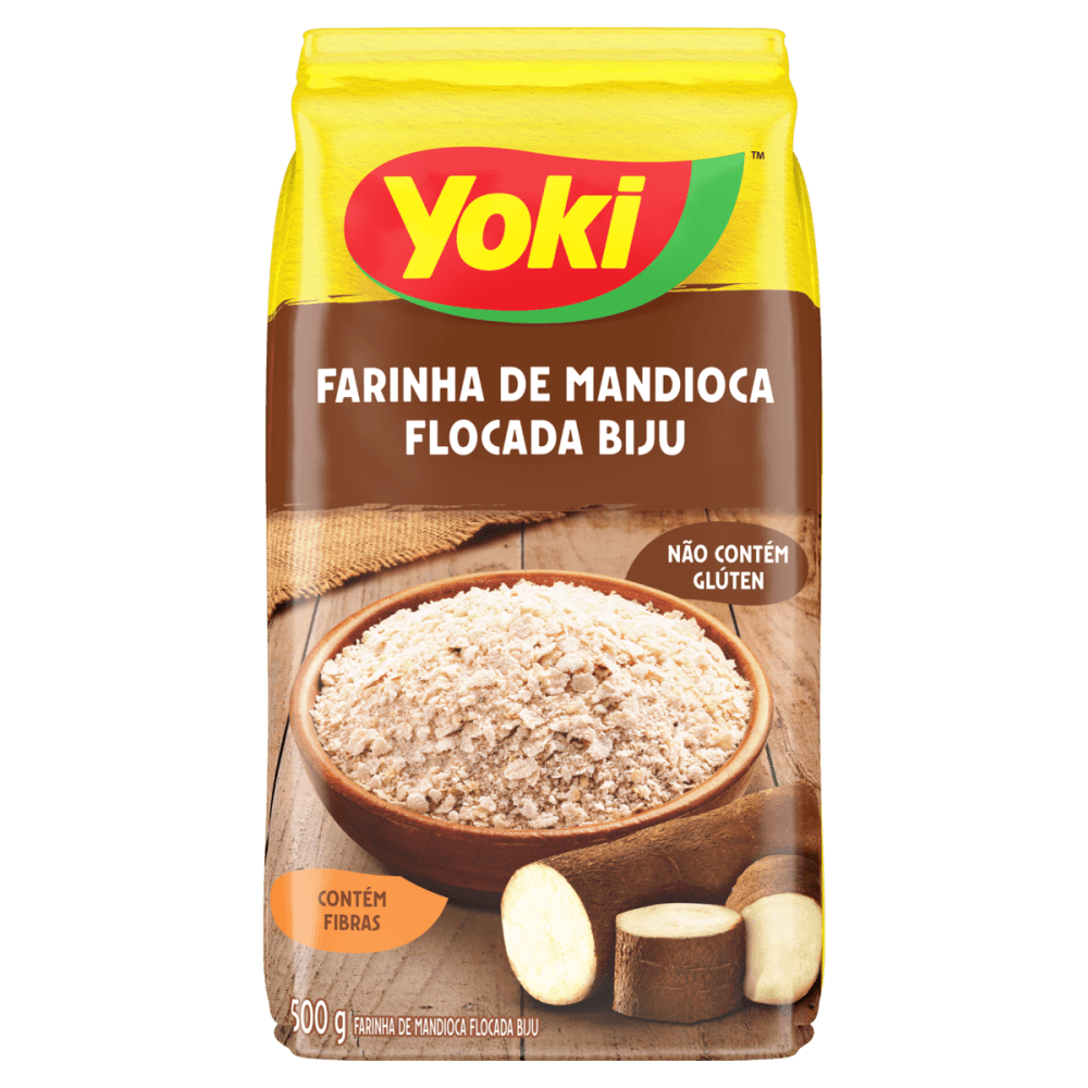 Farinha de Mandioca Tipo Único Flocada Biju Yoki Pacote 500g