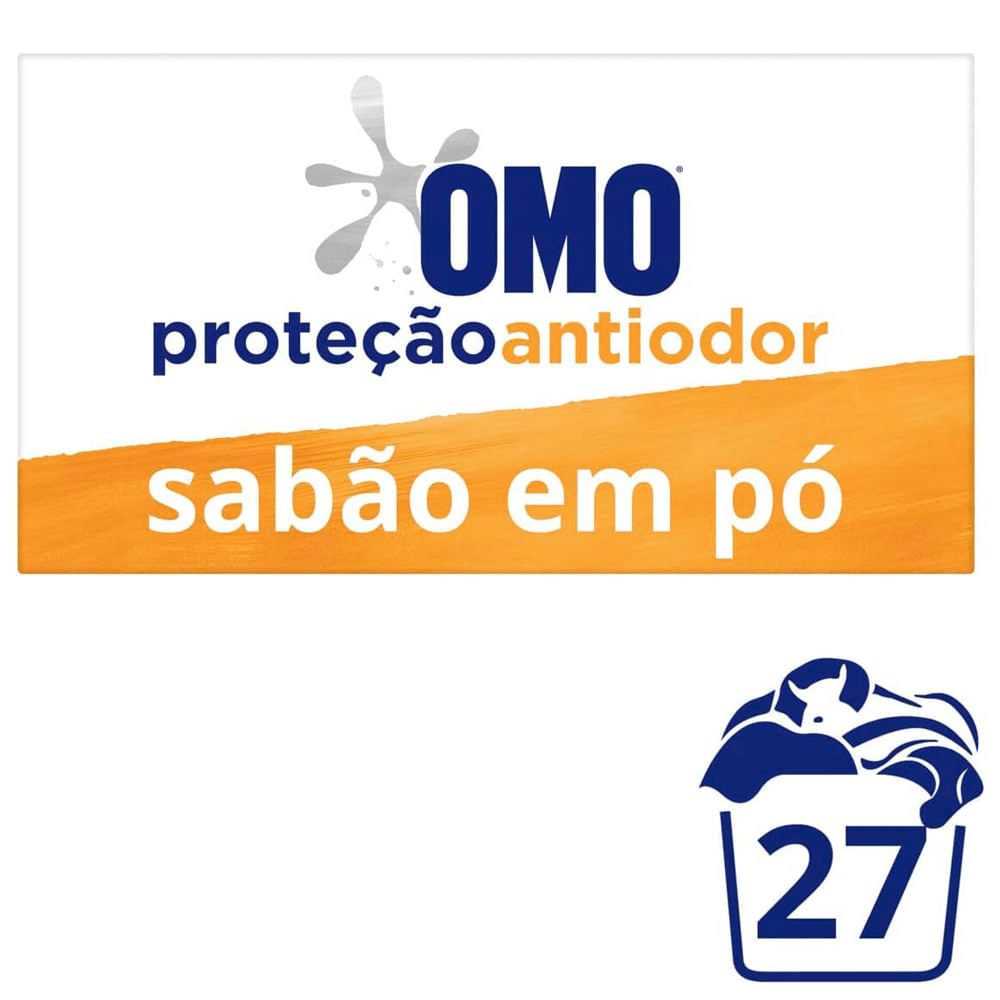Lava-Roupas em Pó Omo Proteção Antiodor Caixa 2,2kg Tamanho Família
