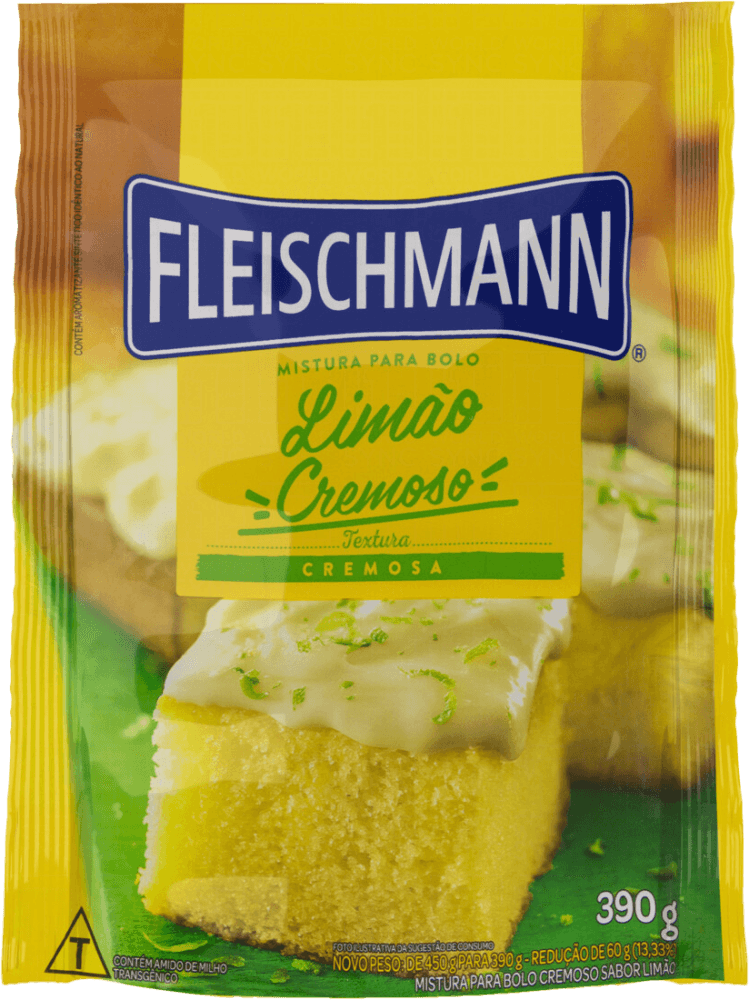 Mistura para Bolo Cremoso Limão Fleischmann Clássicos Sachê 390g