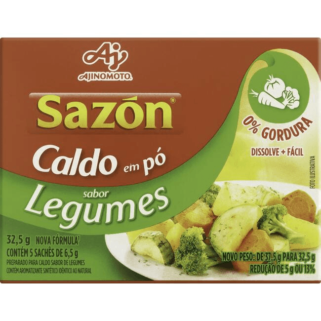 Caldo em Pó Legumes Sazón Caixa 32,5g