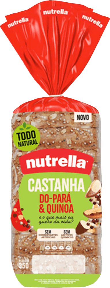Pão Integral Castanha-do-Pará & Quinoa Nutrella Pacote 350g