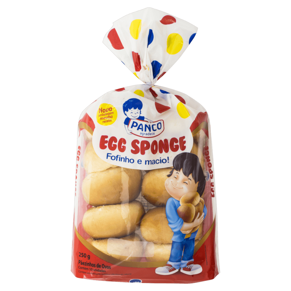 Pãezinhos Panco Egg Sponge Pacote 250g 10 Unidades