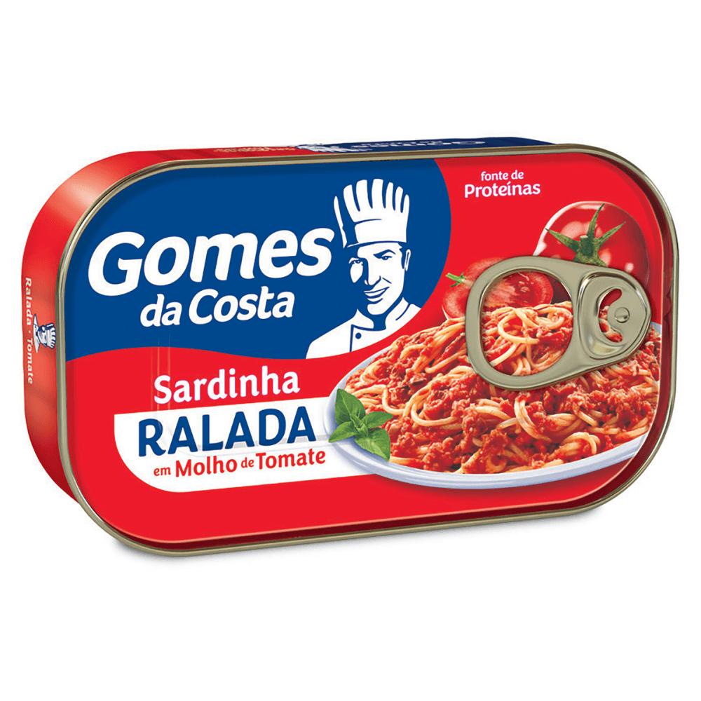 Sardinha Ralada ao Molho de Tomate Gomes da Costa Lata Peso Líquido 125g Peso Drenado 100g