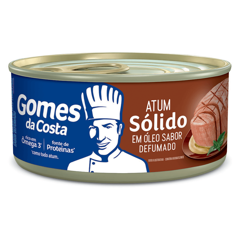 Atum Sólido em Óleo Defumado Gomes da Costa Lata Peso Líquido 170g Peso Drenado 120g