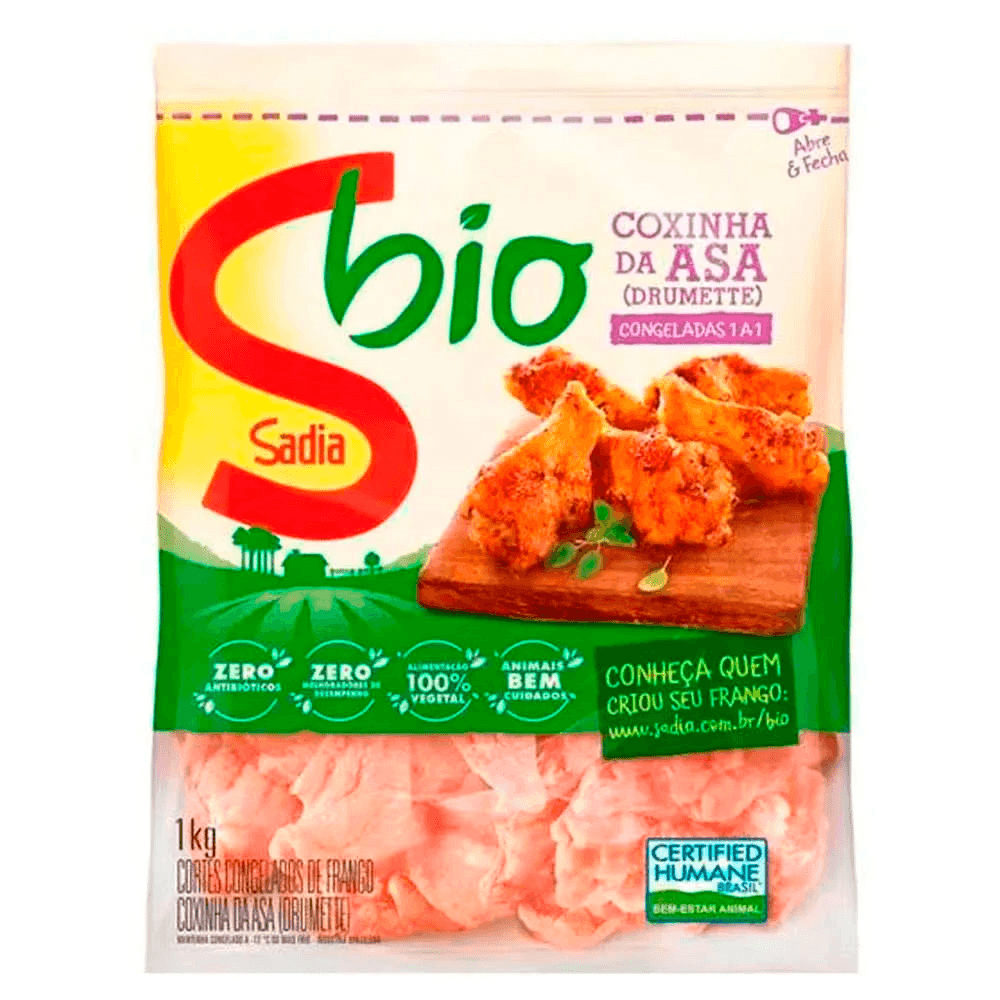 Coxinha da Asa de Frango Drumette Congelada Sadia Bio 1kg