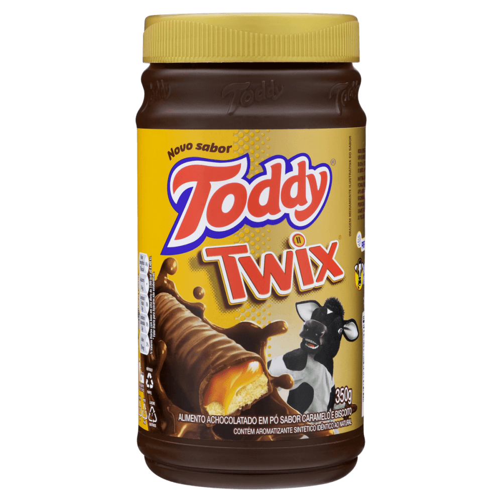 Alimento Achocolatado em Pó Twix Caramelo e Biscoito Toddy Pote 350g