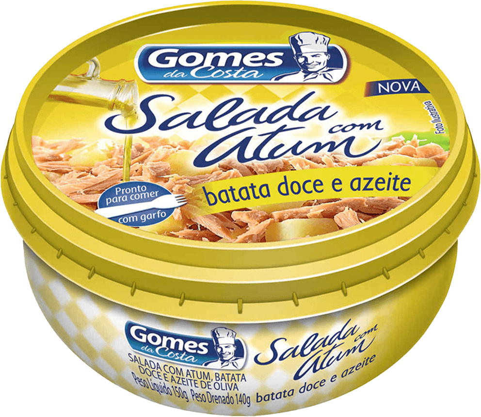 Salada com Atum, Batata-Doce e Azeite de Oliva Gomes da Costa Caixa Peso Líquido 150g Peso Drenado 140g