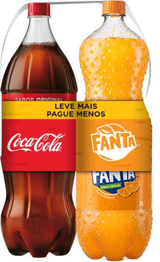 Kit Refrigerante Coca-Cola Original + Laranja Fanta 2l Cada Leve Mais Pague Menos