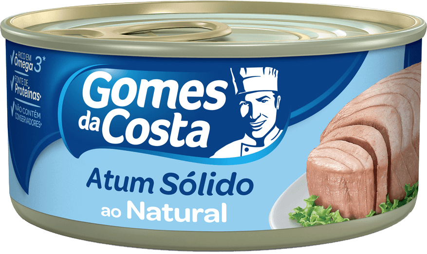 Atum Sólido ao Natural Gomes da Costa Lata Peso Líquido 170g Peso Drenado 120g