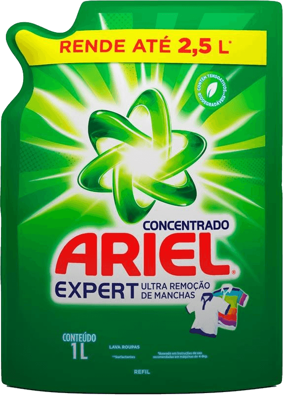 Sabão Líquido Ariel Concentrado Expert Sachê 1L
