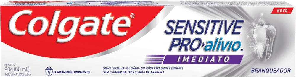 Creme Dental com Flúor Branqueador Fresh Colgate Sensitive Pro-Alívio Imediato Caixa 90g