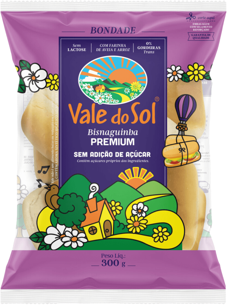 Pão Bisnaguinha Vale do Sol Premium sem Adição de Açúcar 250g