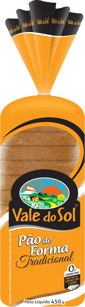 Pão de Forma Tradicional Zero Lactose Vale do Sol Pacote 350g