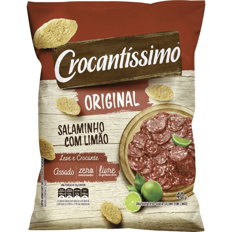 Salgadinho Crocantíssimo Original de Salame com Limão 40g
