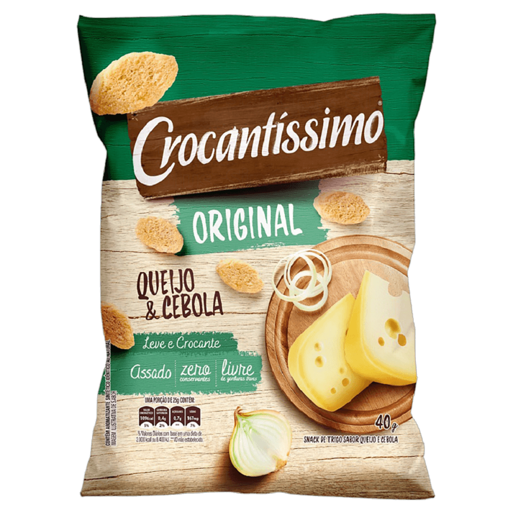 Salgadinho Crocantíssimo Original de Queijo e Cebola 40g