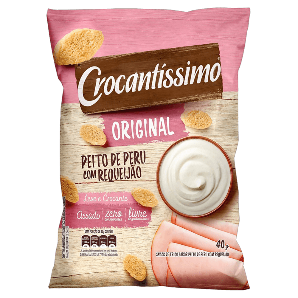 Salgadinho Crocantíssimo Original Peito de Peru e Requeijão 40g