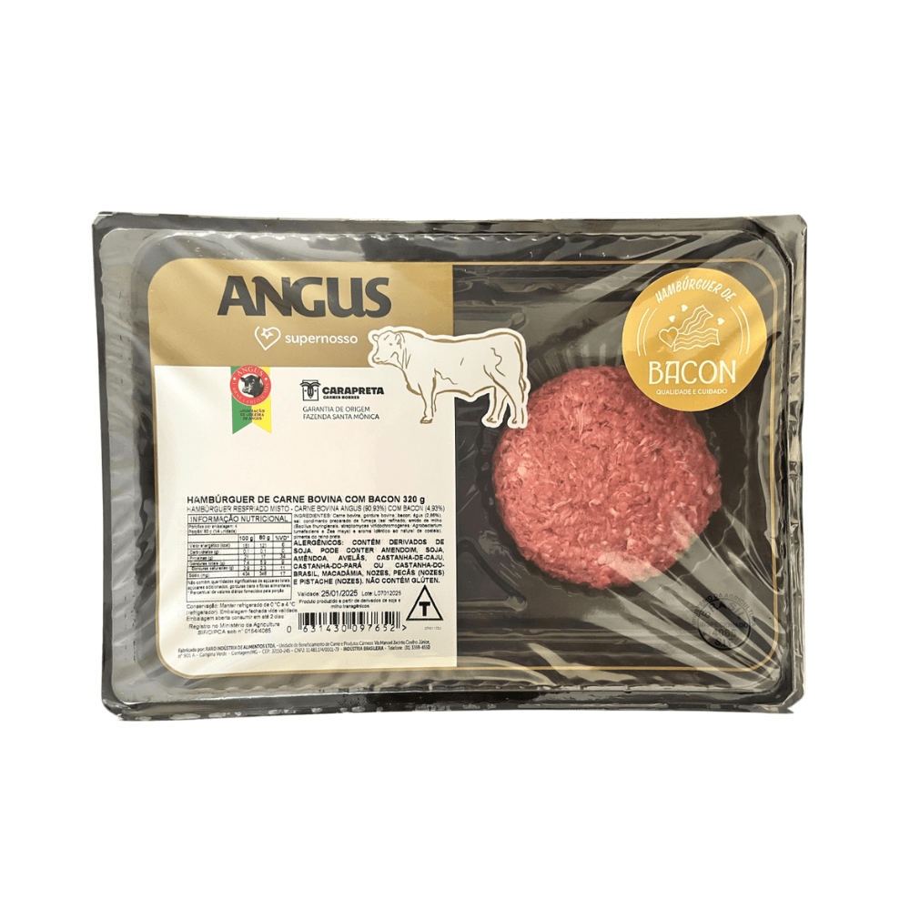 Hambúrguer Angus Supernosso com Bacon com 2 Unidades 320g
