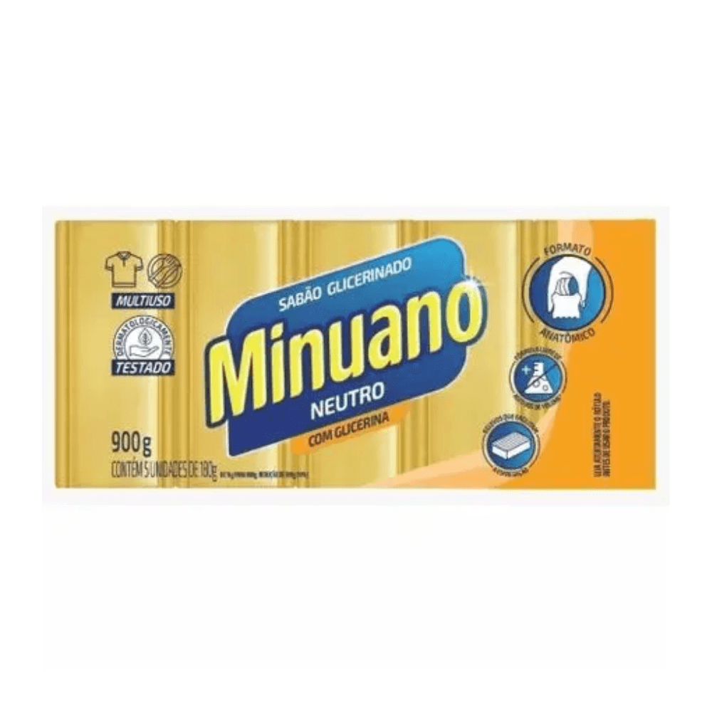 Sabão em Barra Glicerina Minuano 5x180g