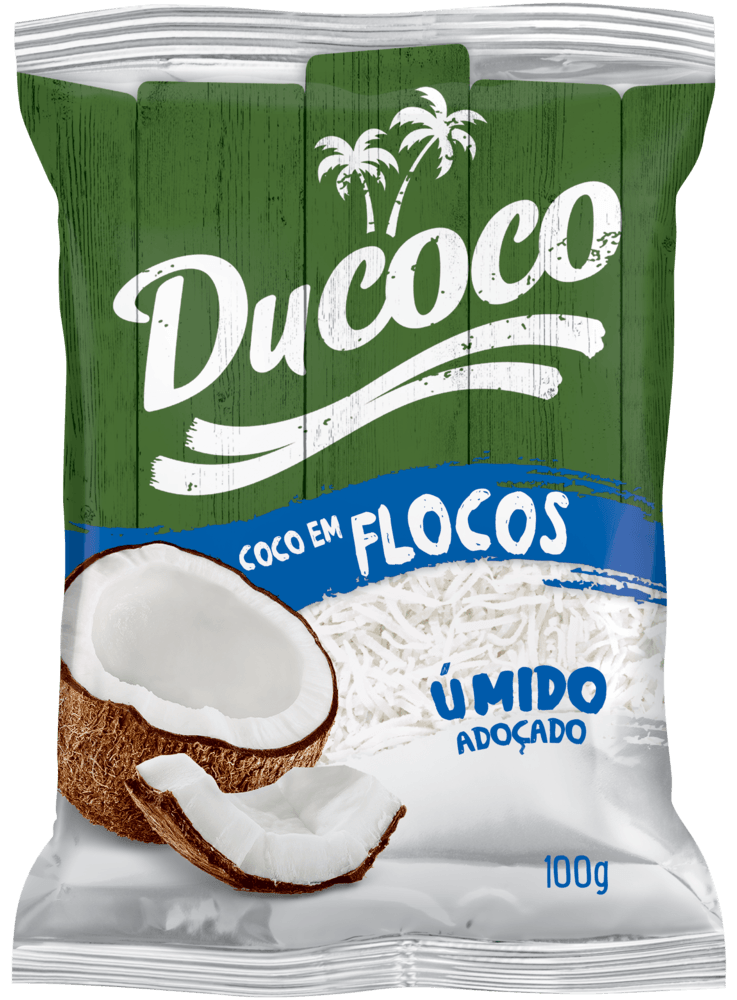 Coco Ralado Úmido Adoçado Em Flocos Ducoco Pacote 100g