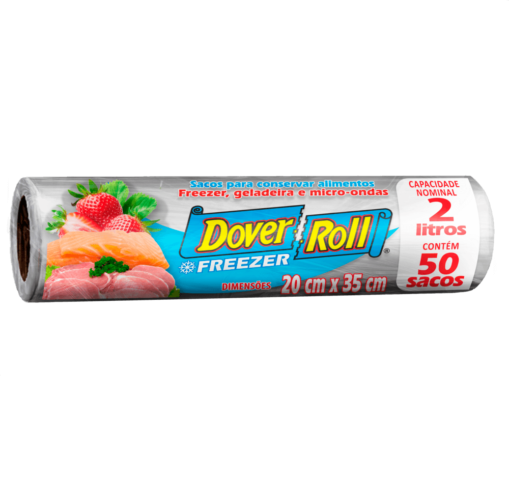 Saco para Freezer, Geladeira e Micro-Ondas 2l Freezer Roll 20cm x 35cm 50 Unidades